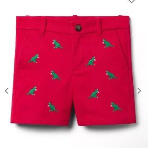 Janie and Jack Red Green Palm Tree Shorts